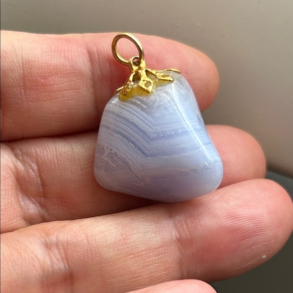🖤Vintage Blue Lace Agate Pendant - Picture 2 of 11